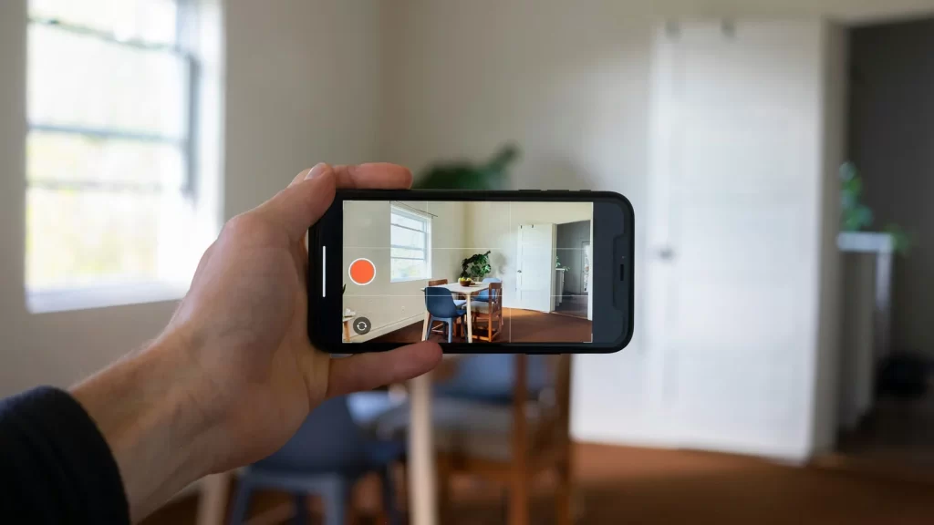 Real estate agent recording video