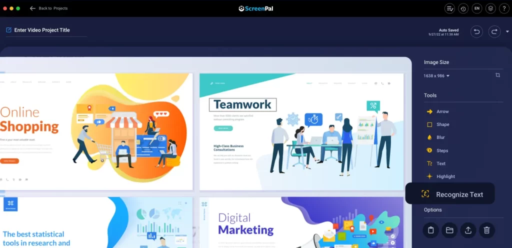 easily extract or edit the text in any screenshot or image you upload to your project manager