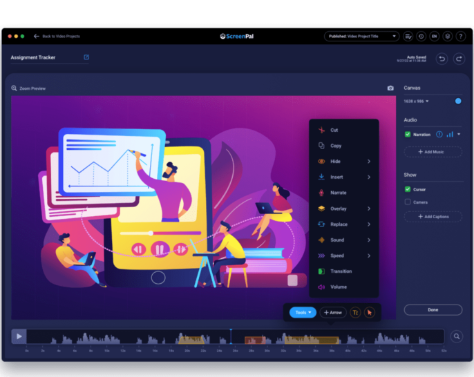 Video Editor with Tools menu displayed easy video and audio editing software