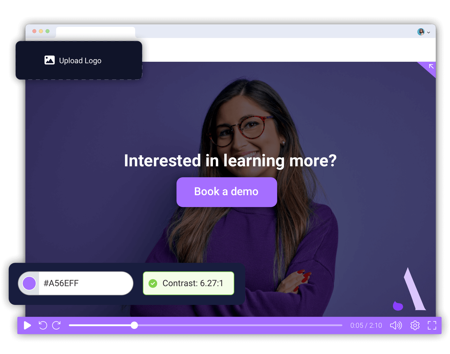 brand your videos and customize the video player with ScreenPal