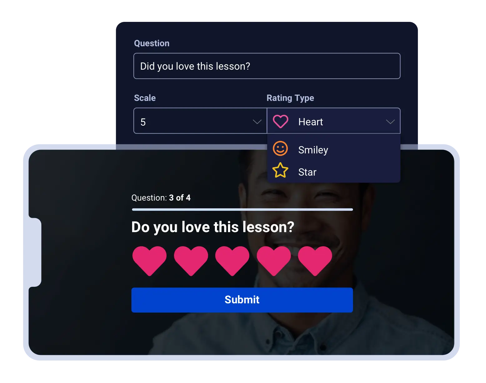 interactive video quizzes and polls