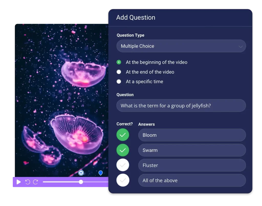 video quiz question