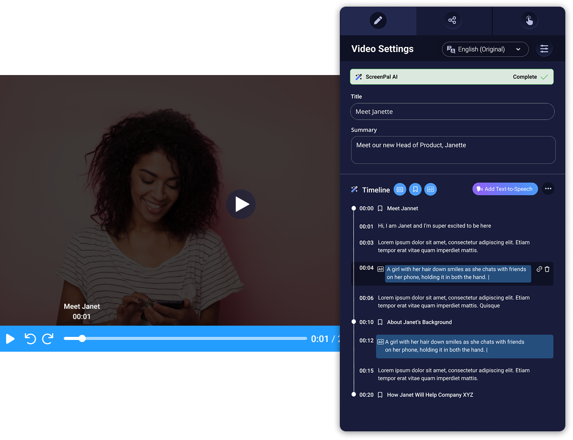 generate ai video titles, summaries, and transcripts for any video