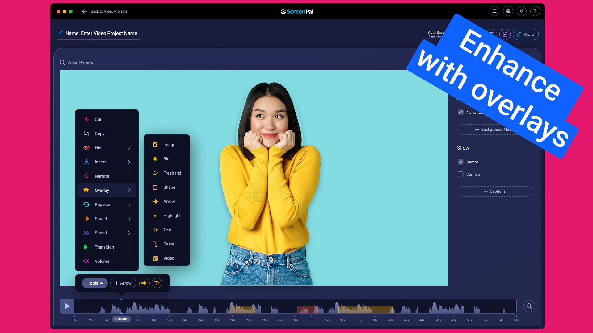 Overlays in the video editor tutorial