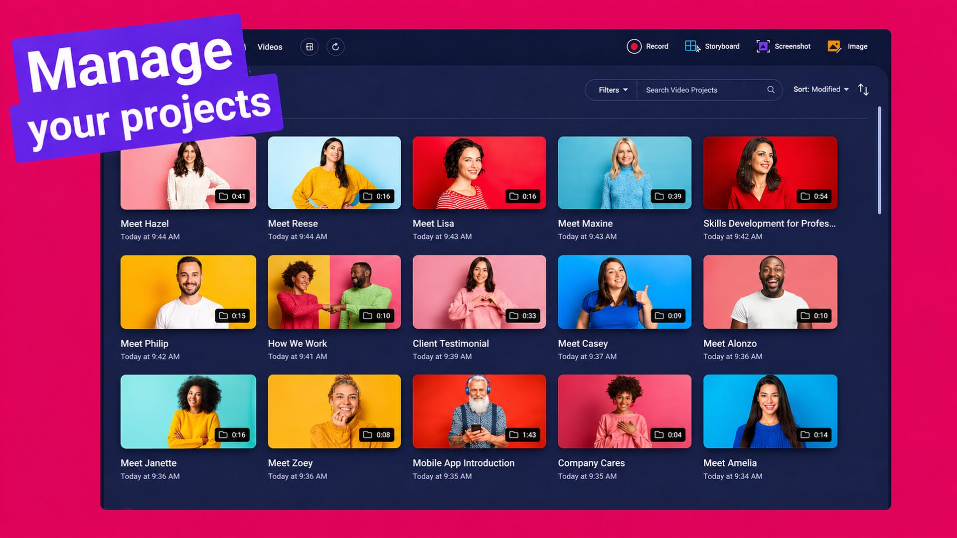 manage your projects in the desktop app